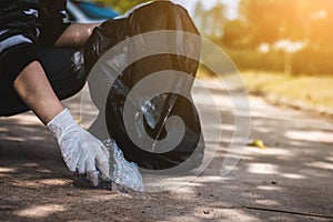 Women volunteer help garbage collection charity environment.