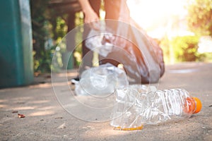 Women volunteer help garbage collection charity environment.