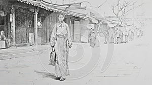 Women Walking in Pejing at 1900