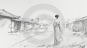 Women Walking in Pejing at 1900