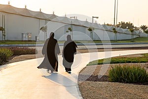 women wearing hijab walking in Abu Dhabi streets