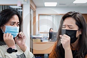 Women wearing mask protection epidemic flu covid19