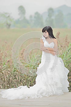 Women wearing wedding dres