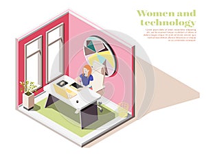 Women At Workplace In Office Interior