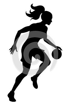 Womens Basketball, Female carton Athlete Silhouette