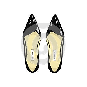 Womens black shoes with pointed toe.