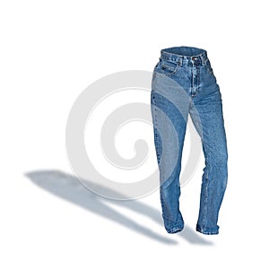 Womens blue denim jeans photo