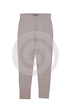 Womens casual pants. Womenâ€˜s elegant female beige trousers on white background isolated