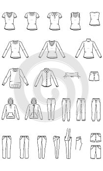 Womens clothes , Garment illustration , Vector