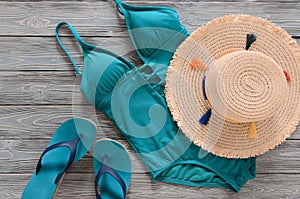 Womens clothing, accessories, shoes straw hat, blue green swims