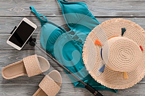 Womens clothing, accessories, shoes straw hat, blue green swims