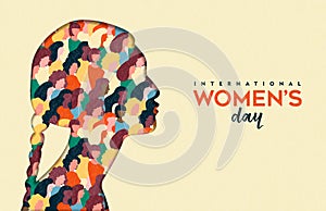 Womens Day 8th march indian woman head card