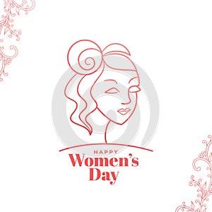 Womens day elegent wishes card in line style photo