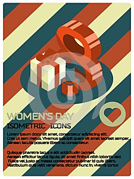Womens day isometric poster