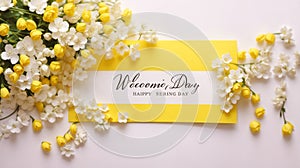 Womens Day, Valentines Day or Birthday greeting card template with letter