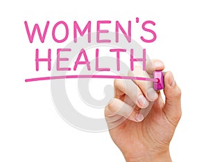 Womens Health Handwritten With Pink Marker