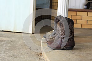 Womens leather cowboy boots