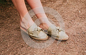 Womens leather heel with an open heel. Womens summer footwear