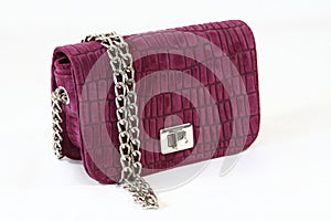 Womens lilac crocodile skin clutch day handbag photo