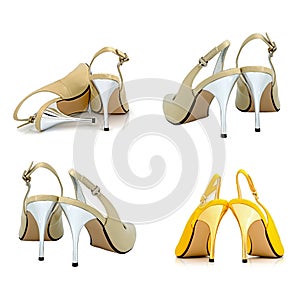 Womens shoes on a white background