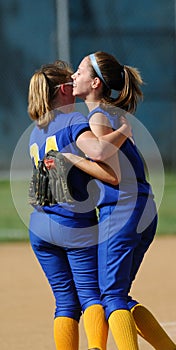 Womens softball celebration
