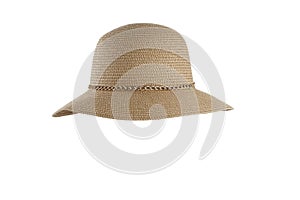 Womens summer straw hat isolated on white background