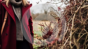 Womenswear autumn winter clothing and accessory collection in the English countryside fashion style, classic look photo