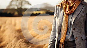 Womenswear autumn winter clothing and accessory collection in the English countryside fashion style, classic look photo