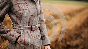 Womenswear autumn winter clothing and accessory collection in the English countryside fashion style, classic look photo