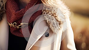 Womenswear autumn winter clothing and accessory collection in the English countryside fashion style, classic look photo