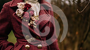 Womenswear autumn winter clothing and accessory collection in the English countryside fashion style, classic look photo