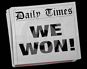 We Won Big Winner Game Victory Champion Newspaper Headline 3d Il