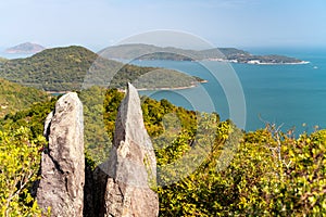 The wondefull view on the tracking path in the Sai Kung East Country Park in Hong Kong