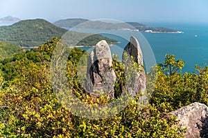 The wondefull view on the tracking path in the Sai Kung East Country Park in Hong Kong