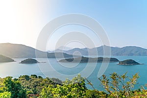 The wondefull view on the tracking path in the Sai Kung East Country Park in Hong Kong