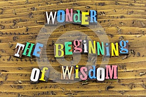 Wonder beginning wisdom success