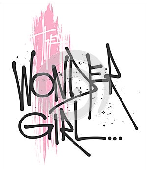 The wonder girl typography for print t shirt