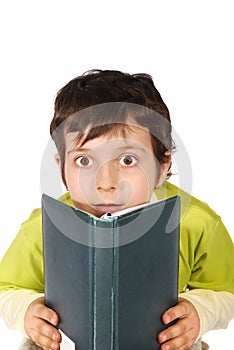 Wonder kid reading book