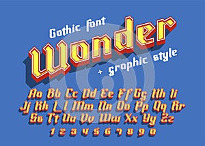 Wonder modern font with graphic style