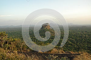 The wonder of nature, the world-famous Sigiri rock overlooking the Pidurangala mountain