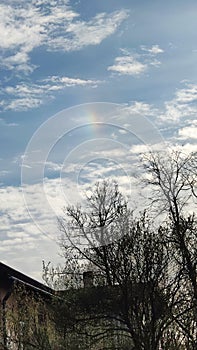 Wonder is that nlo in the sky who looks like a rainbow