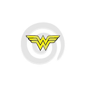 Wonder woman on white background editorial illustrative