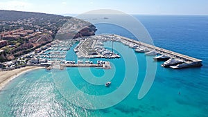 Wonderful aerial photography of the port Adriano, located on the beautiful island of Mallorca photo