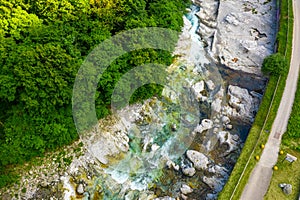 Wonderful aerial view of the Serio river photo