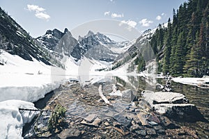 Wonderful Agnes Lake in the Canadian Rockies