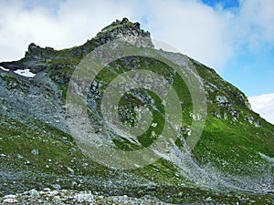 Wonderful Alpine ambiance around the top of Pizol in the mountain range Glarus Alps