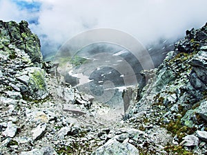 Wonderful Alpine ambiance around the top of Pizol in the mountain range Glarus Alps