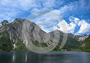 Wonderful Alps lake scenery panorama