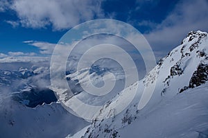 Beautiful Alps view from Kaunertal Glacier 3000 m photo