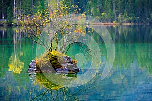 Wonderful autumn on Hintersee lake